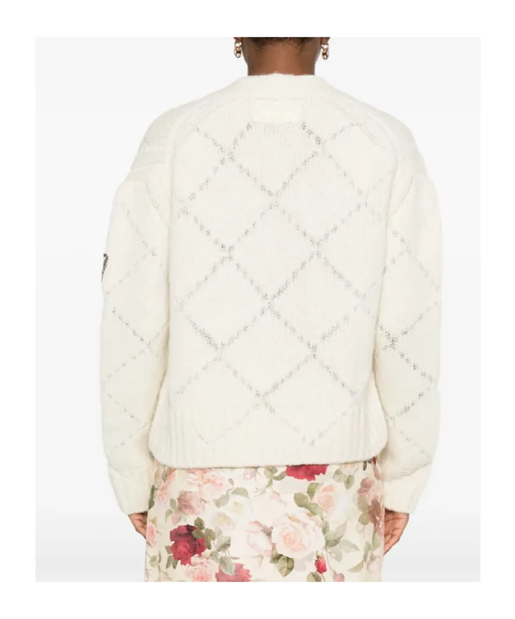Button-Front Cable-Knit Cardigan