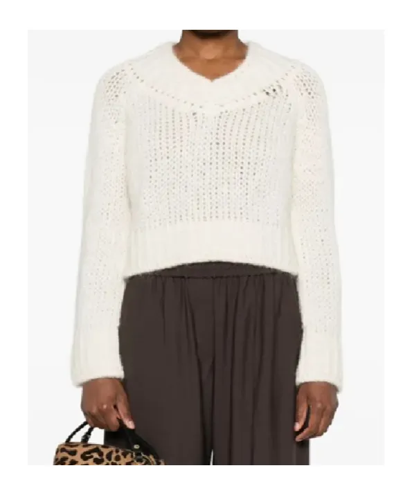 V-Neck Cropped Sweater