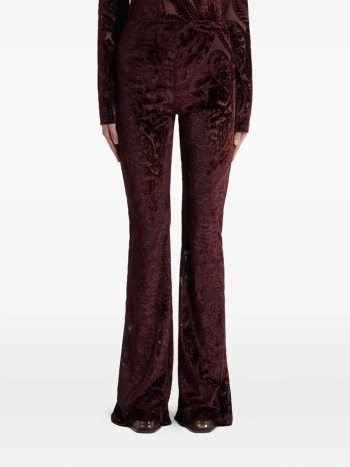 Jacquard Chenille Flared Trousers
