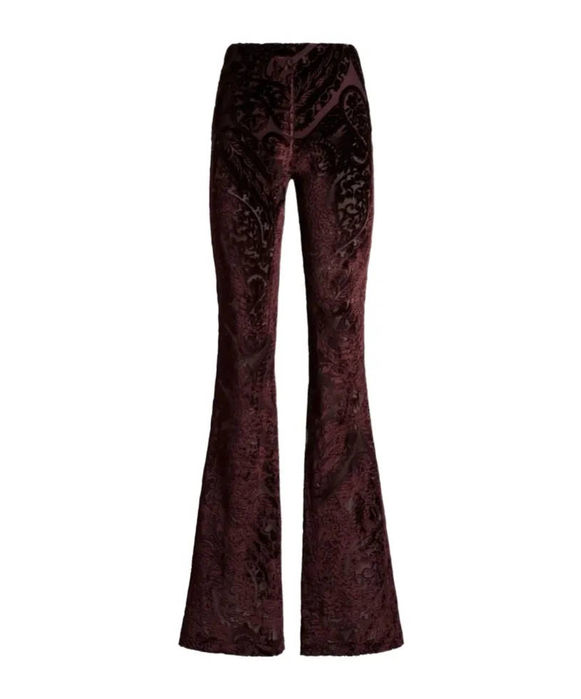 Jacquard Chenille Flared Trousers