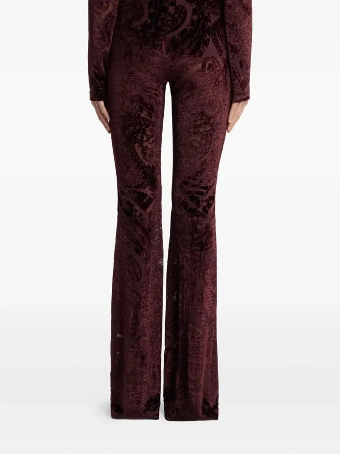 Jacquard Chenille Flared Trousers