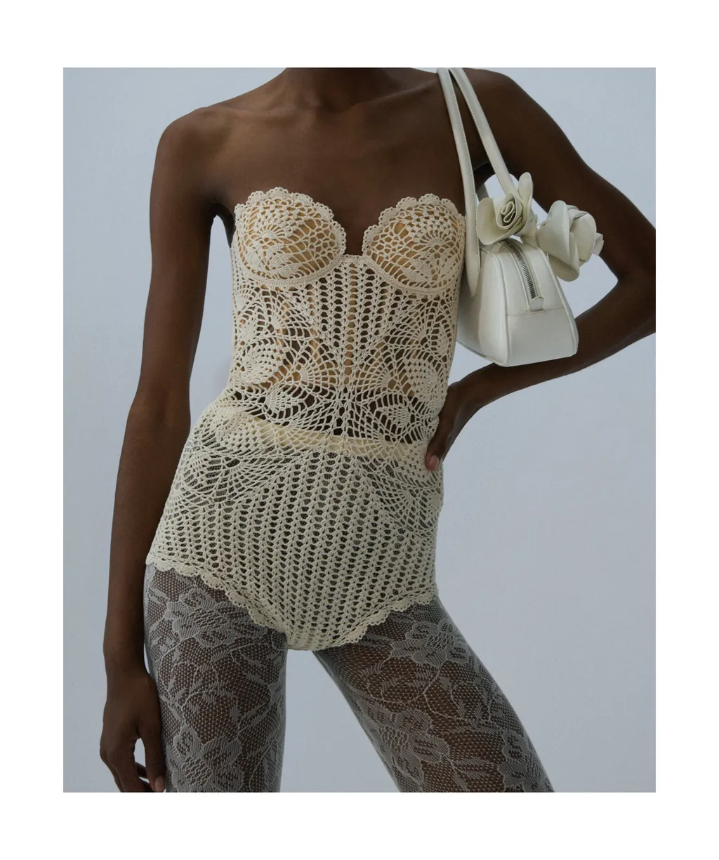 Magda Butrym Crochet Bustier Top