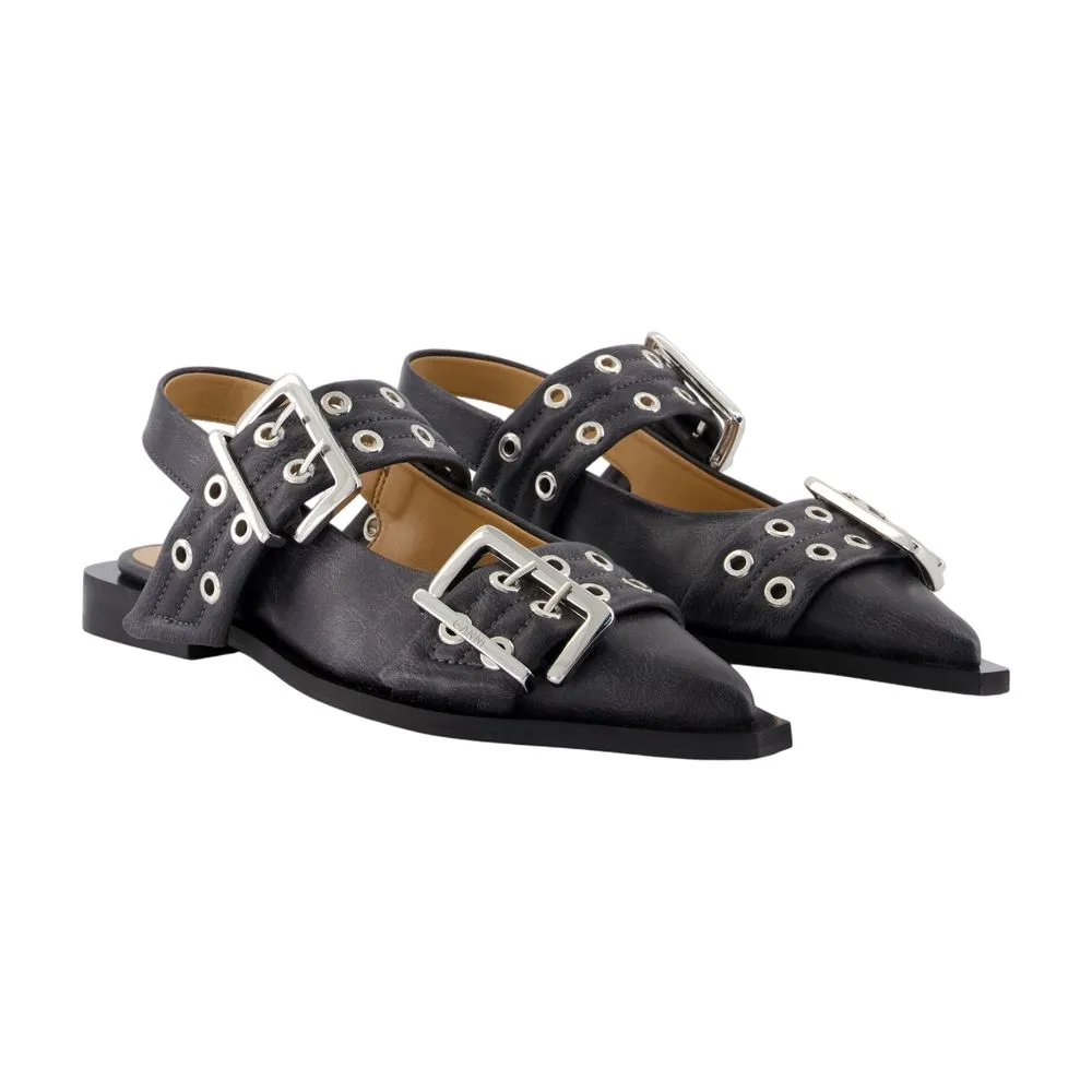 Buckle Pointed-Toe Flats