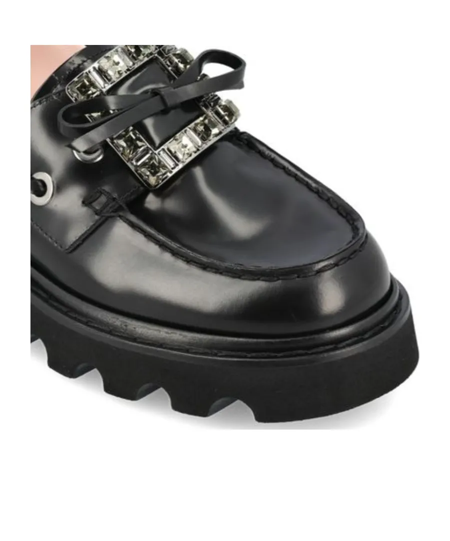 Crystal-Embellished Boat Loafers
