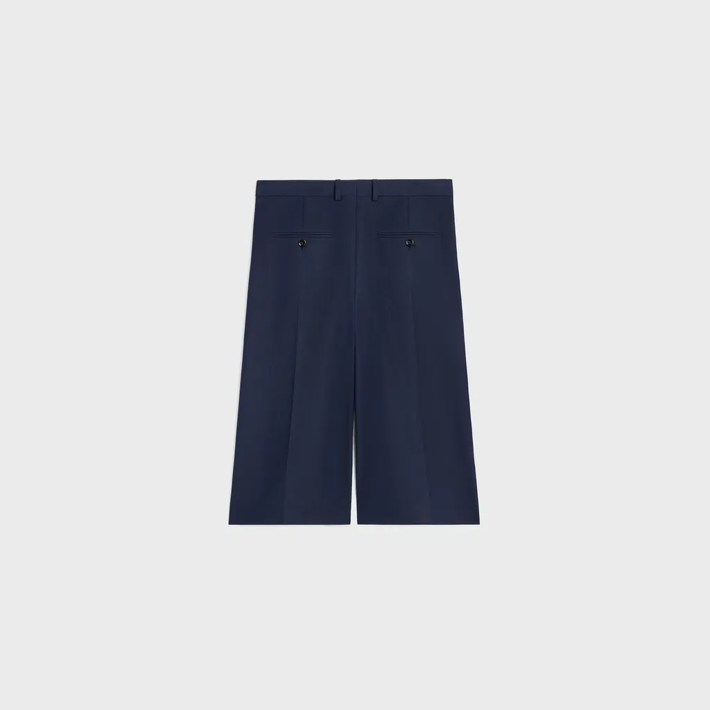 Bermudas In Cotton And Wool Gabardine