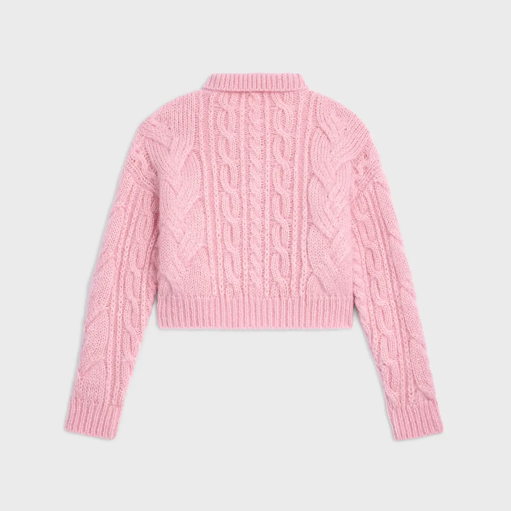 Sweater In Aran Mohair And Wool
