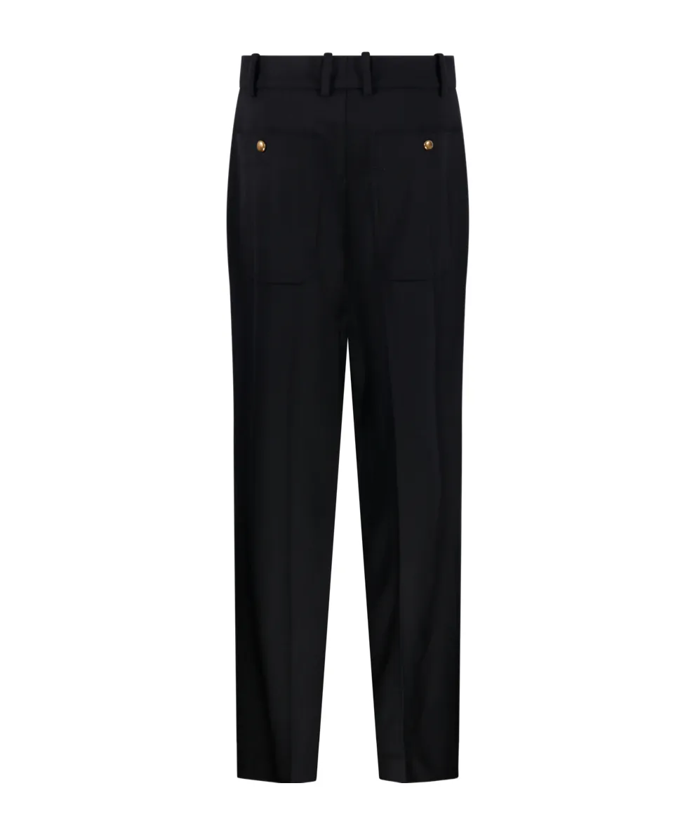 Buttoned Pocket-Embellished Trousers