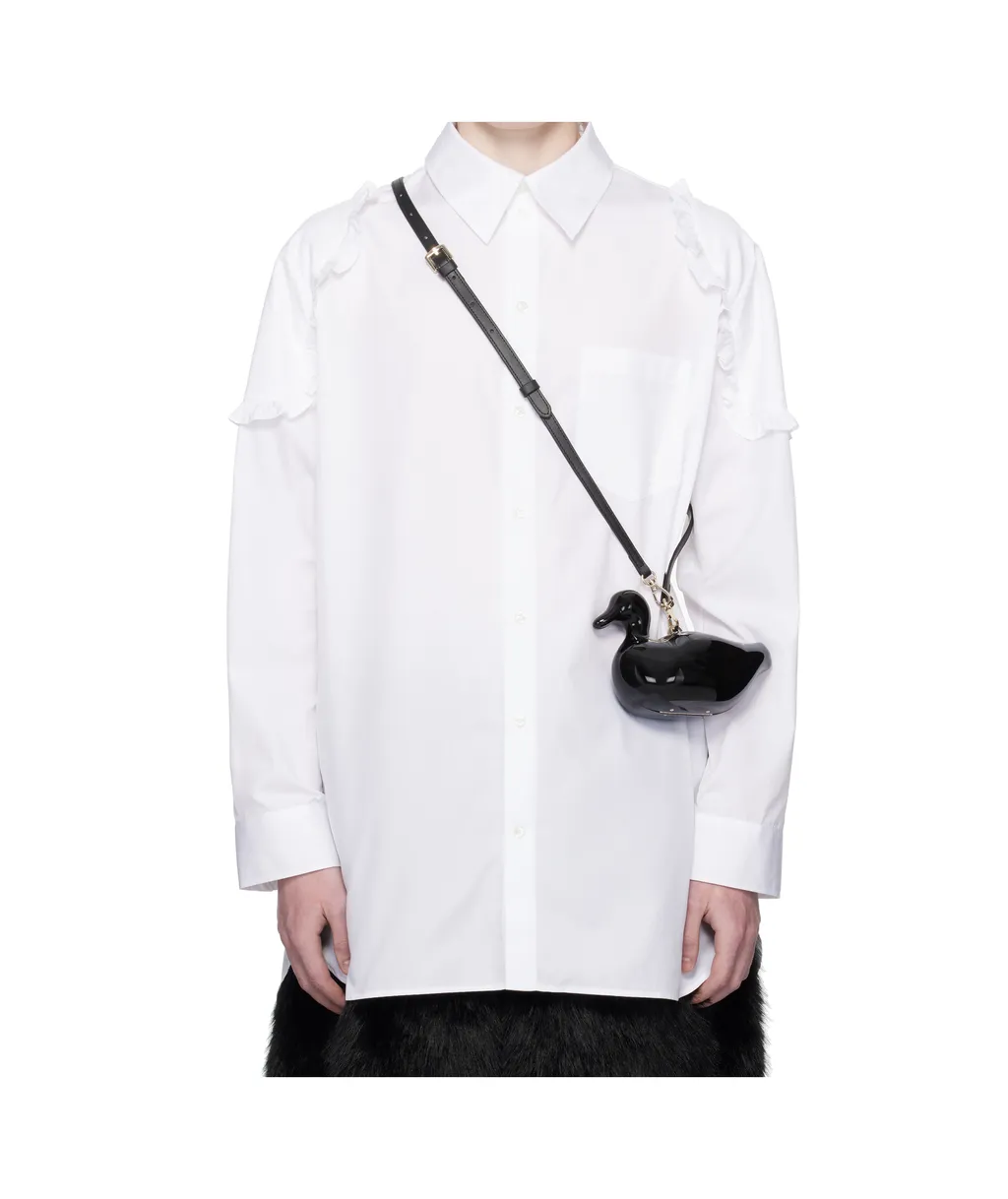 Ruffle Shoulder Patch Tunic Shirt