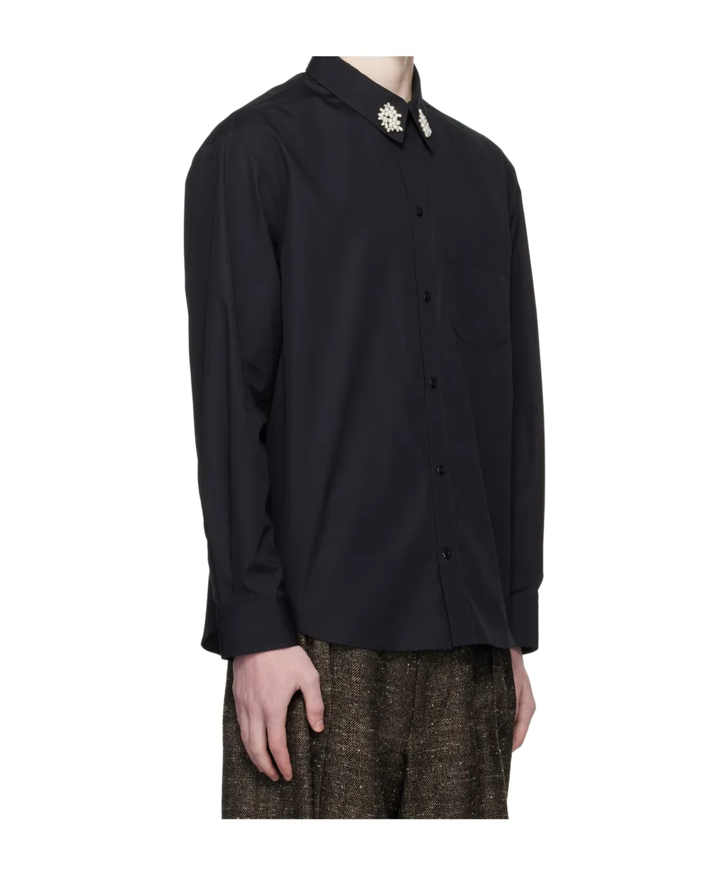 Faux Pearl-Embellished Shirt