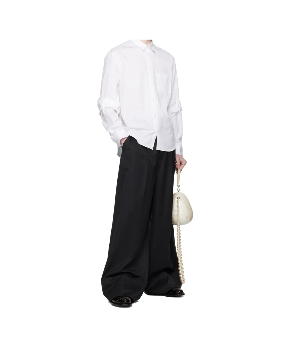 Gathered-Cuff Cotton Shirt