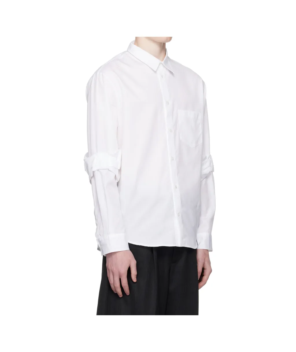 Gathered-Cuff Cotton Shirt