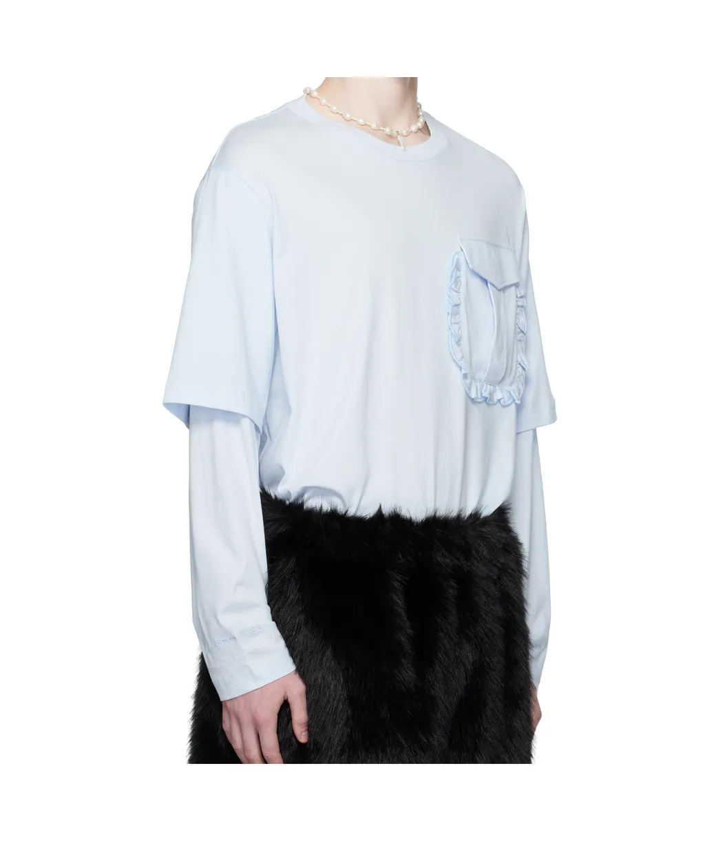 Layered Ruffle Pocket Long Sleeve T-Shirt