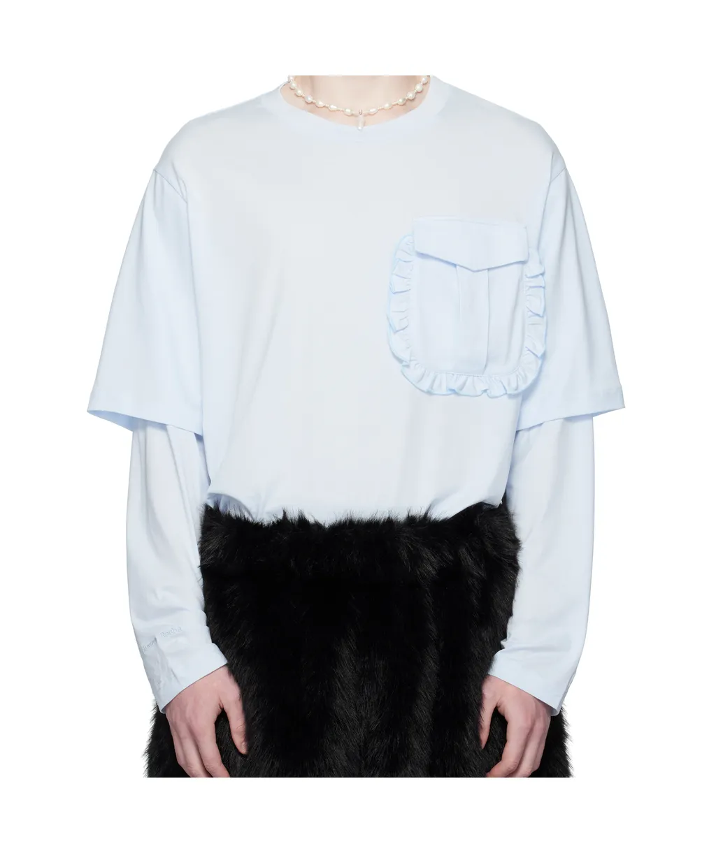 Layered Ruffle Pocket Long Sleeve T-Shirt