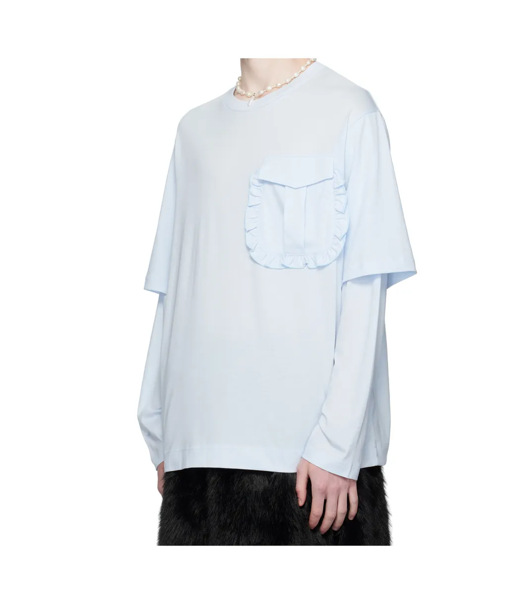 Layered Ruffle Pocket Long Sleeve T-Shirt