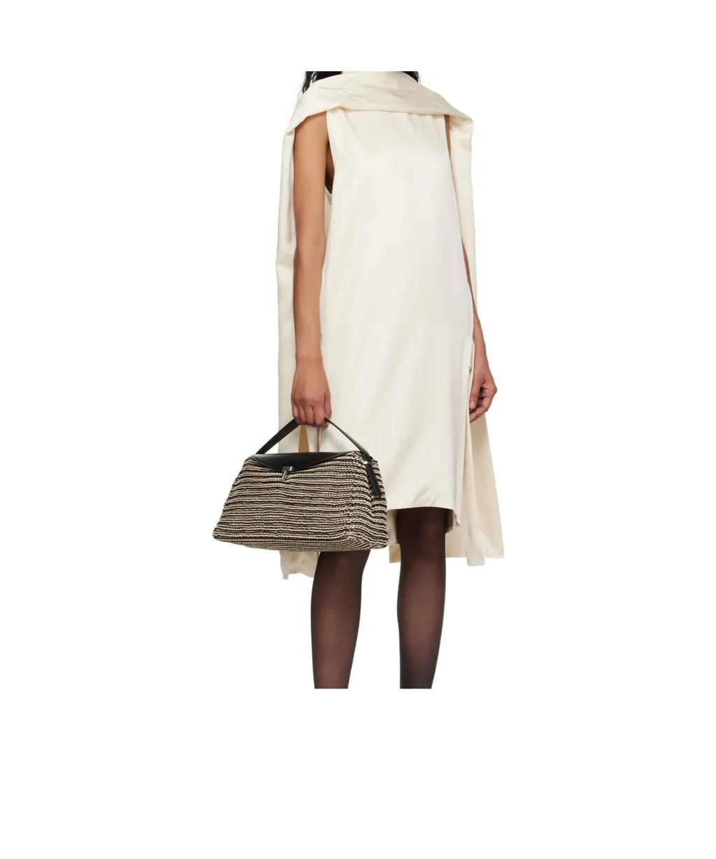 Woven Leather Top Handle Bag