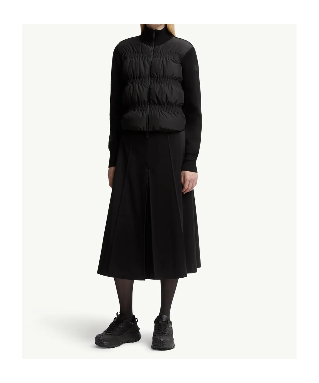 Padded Wool Zip-Up Cardigan
