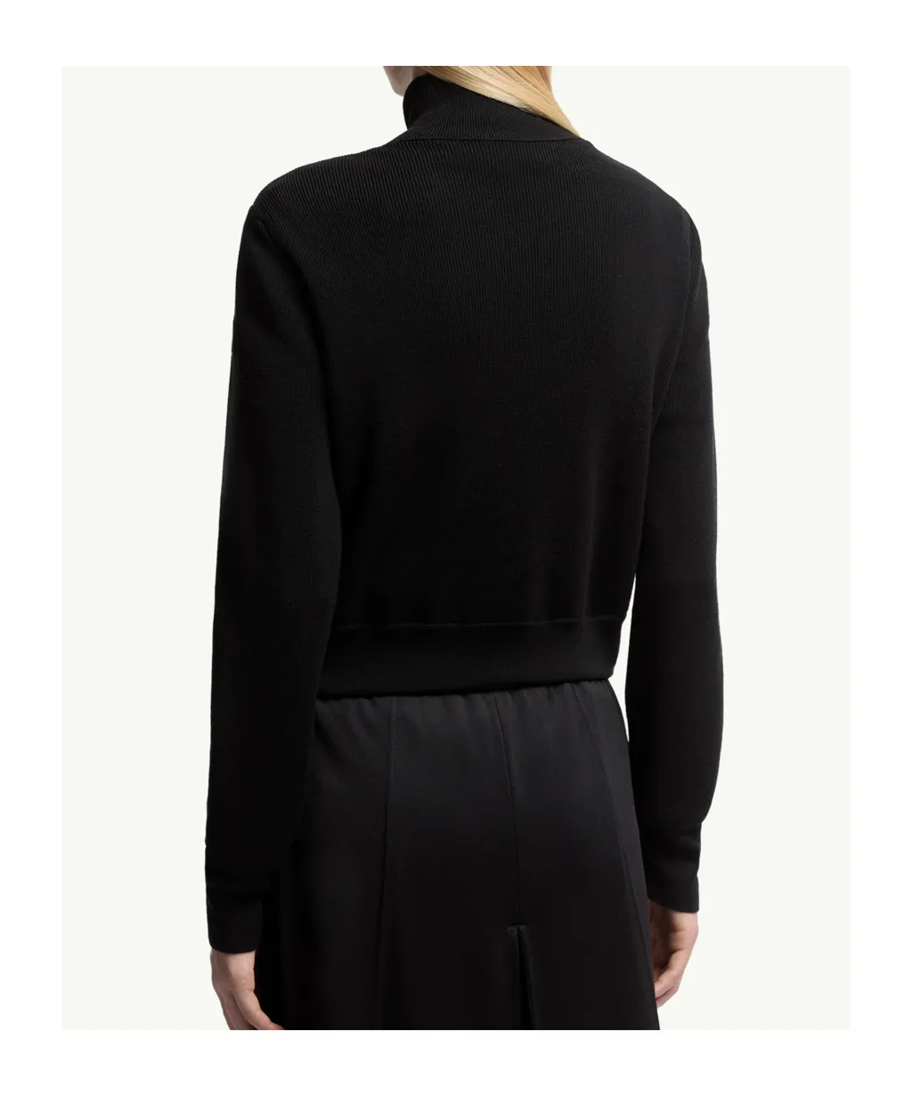 Padded Wool Zip-Up Cardigan