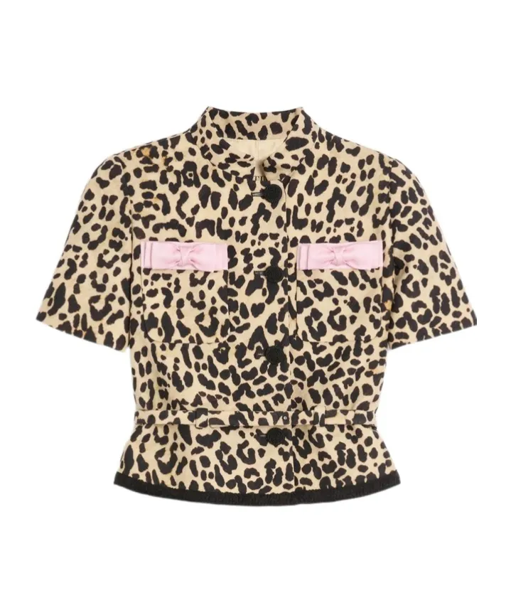 Animalier Print Crepe Couture Jacket