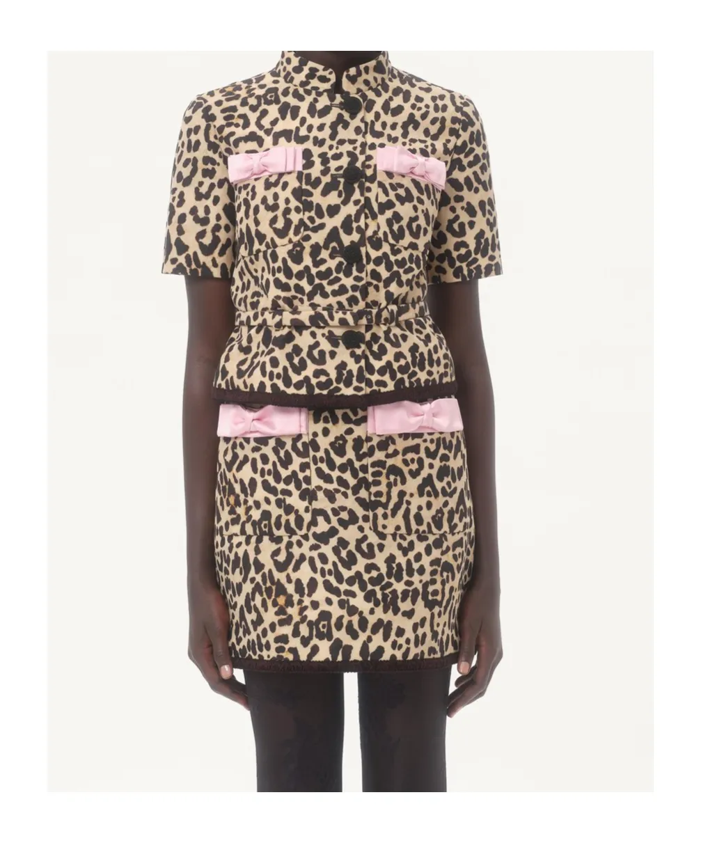 Animalier Print Crepe Couture Jacket