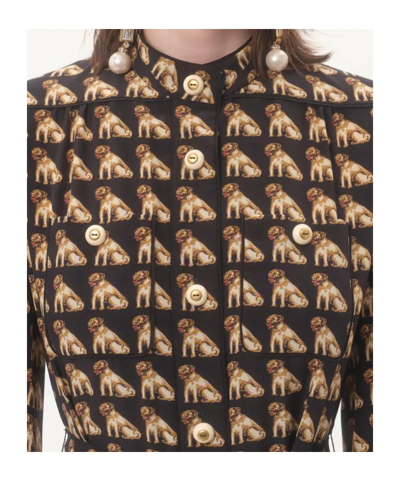 Crepe De Chine Blouse With Petit Charles Print