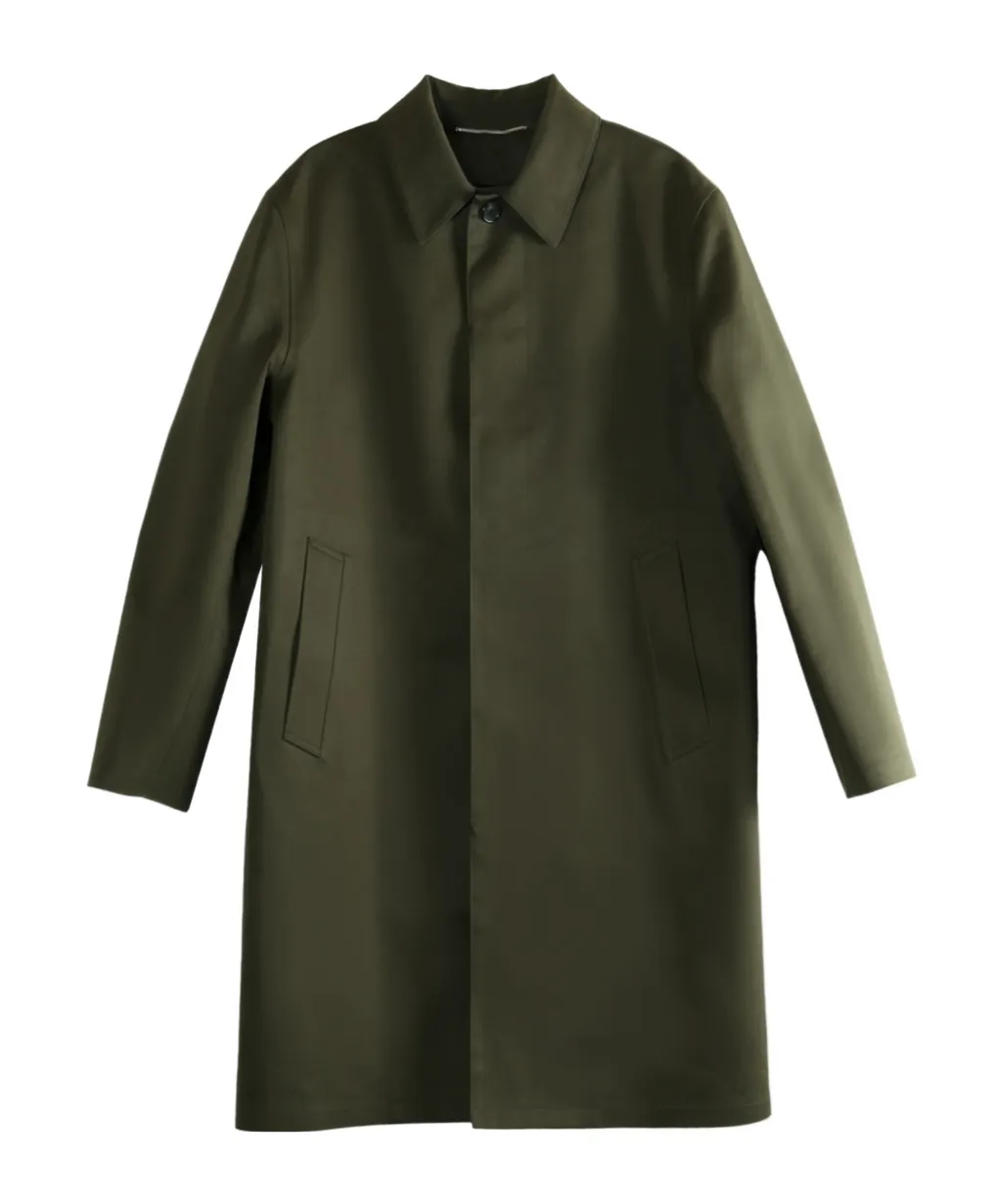 Buttoned Flap-Pocket Coat