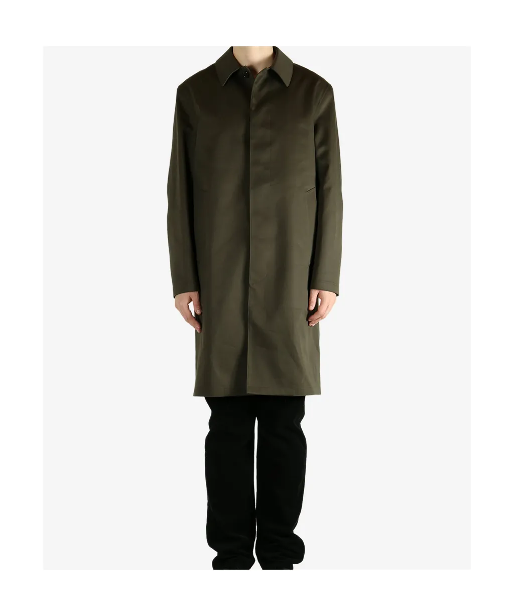 Buttoned Flap-Pocket Coat