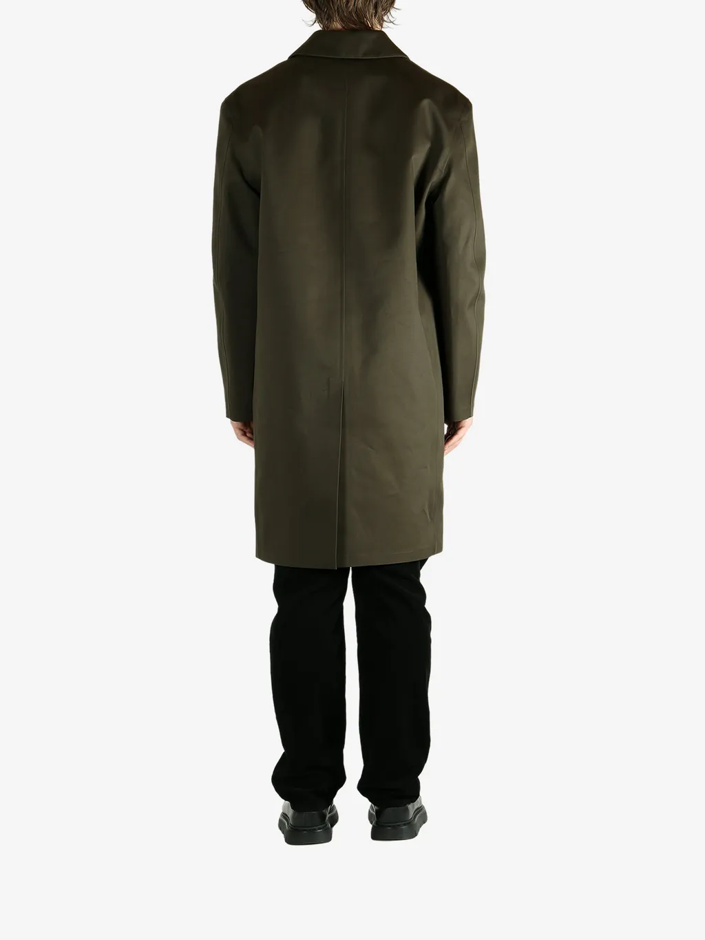 Buttoned Flap-Pocket Coat