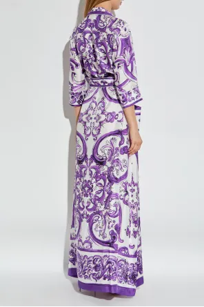 Majolica-Print Maxi Dress