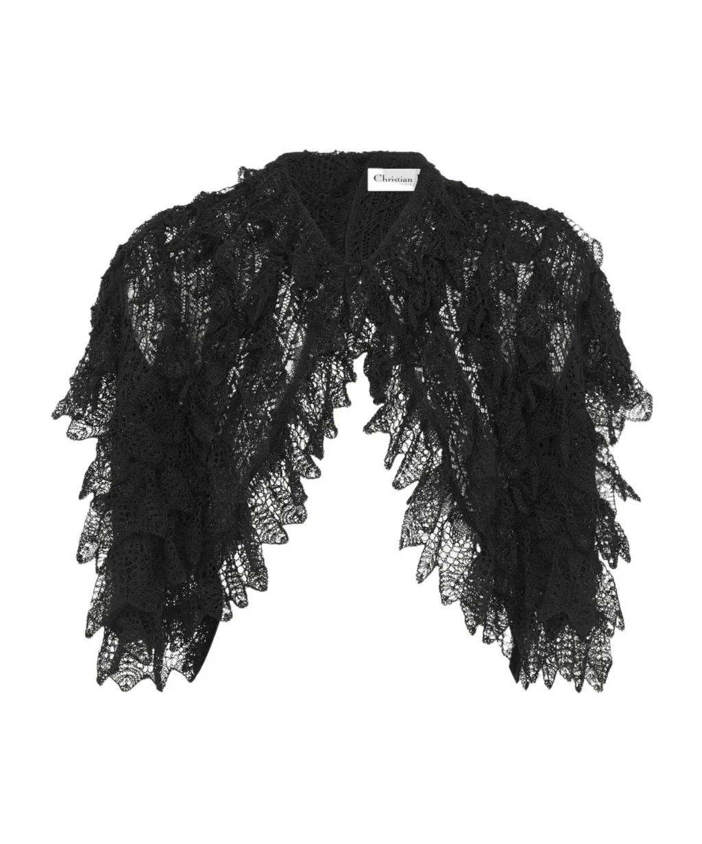 Short-Sleeved Ruffled Cardigan