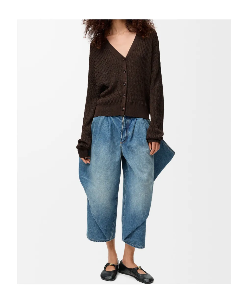 Cable-Knit Button Cardigan