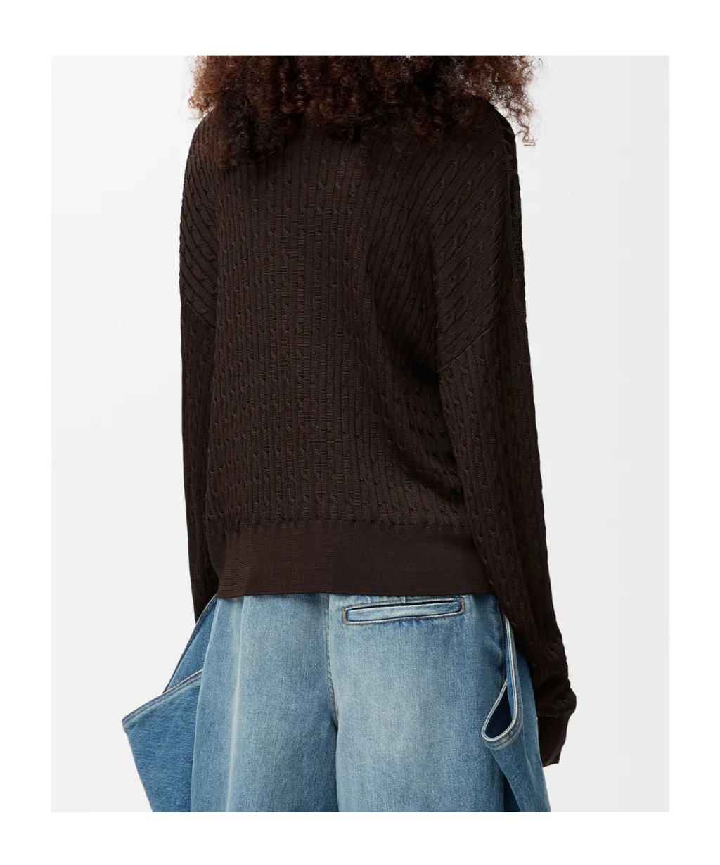 Cable-Knit Button Cardigan