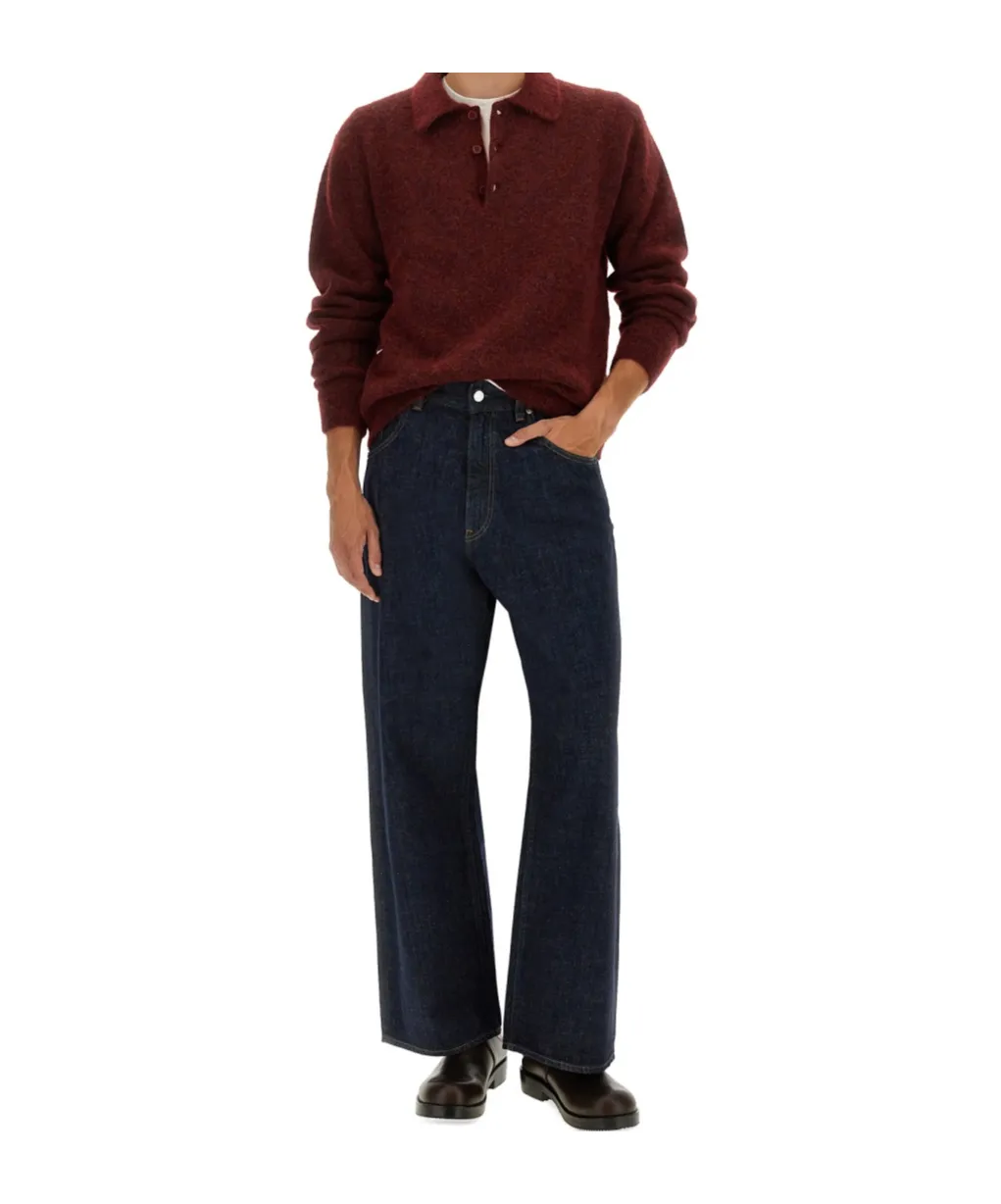 Sunflower Logo Patch Wide-Leg Jeans