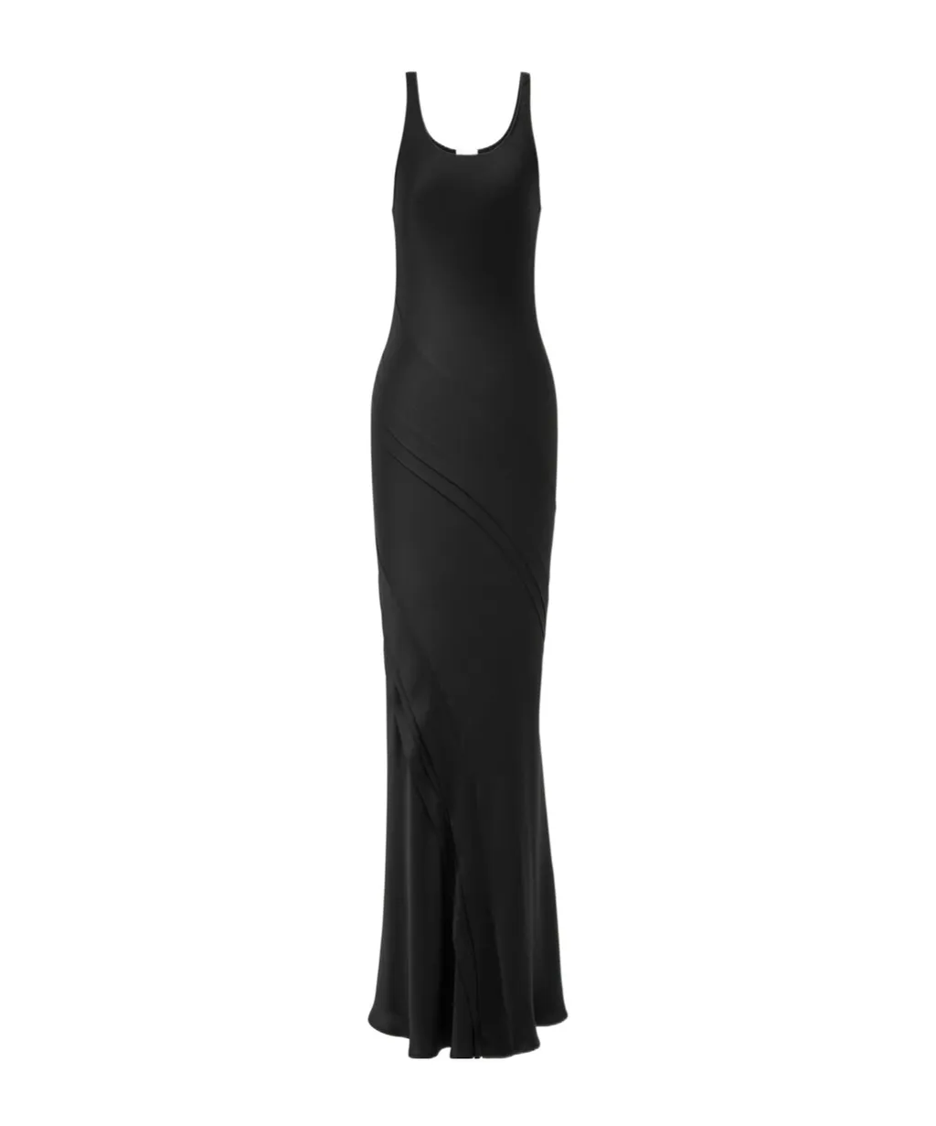 Long Tank Dress In Silk Satin