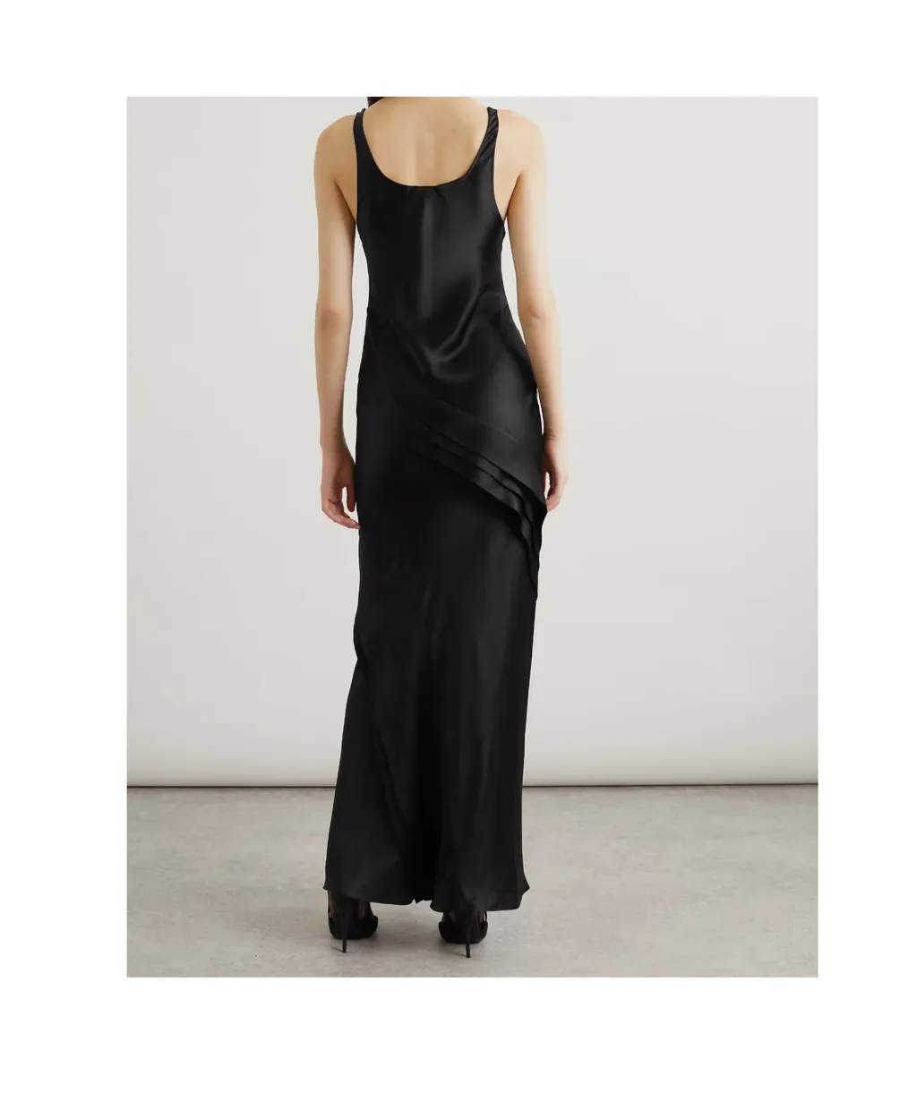 Long Tank Dress In Silk Satin