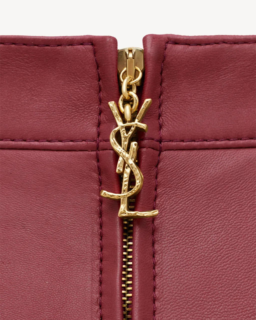 Saint Laurent High-Waisted Leather Midi Skirt