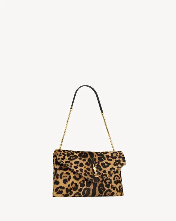 Saint Laurent Cassandre Leopard Patterned Large Pouch