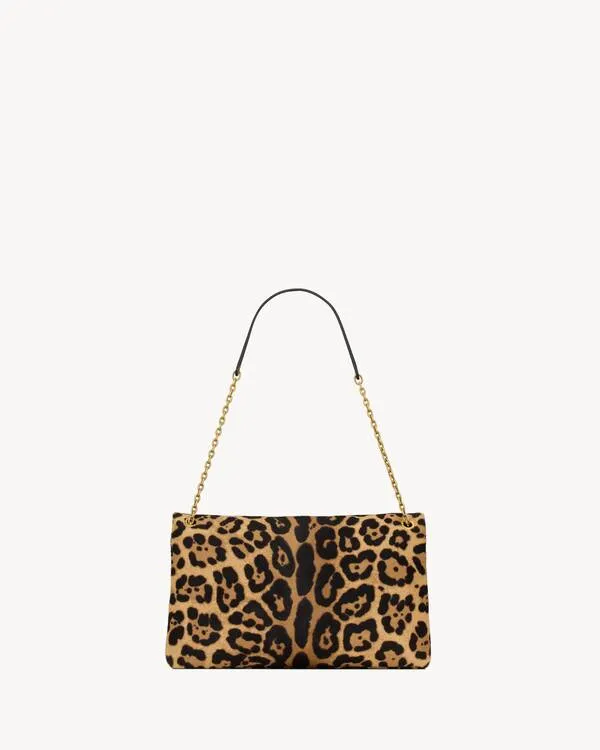 Saint Laurent Cassandre Leopard Patterned Large Pouch
