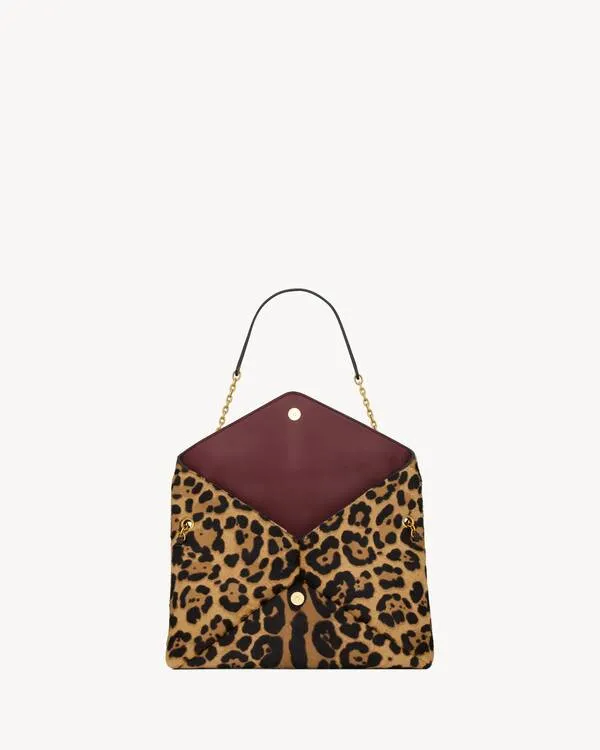 Saint Laurent Cassandre Leopard Patterned Large Pouch
