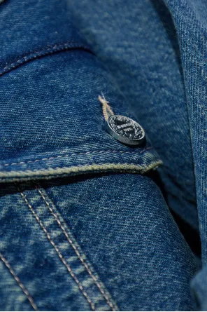 Button-Fastening Flap-Pocket Denim Jacket