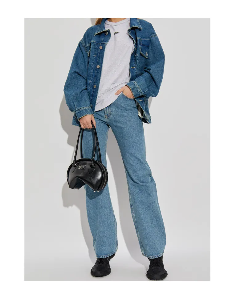 Button-Fastening Flap-Pocket Denim Jacket