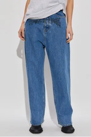 Graphic-Print Jeans
