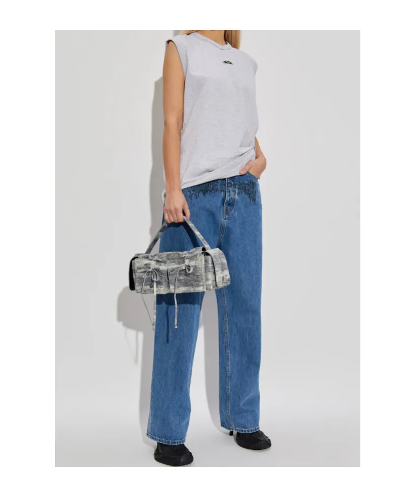 Graphic-Print Jeans
