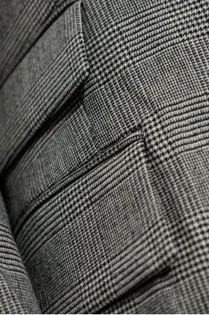 Check-Pattern Three-Button Blazer