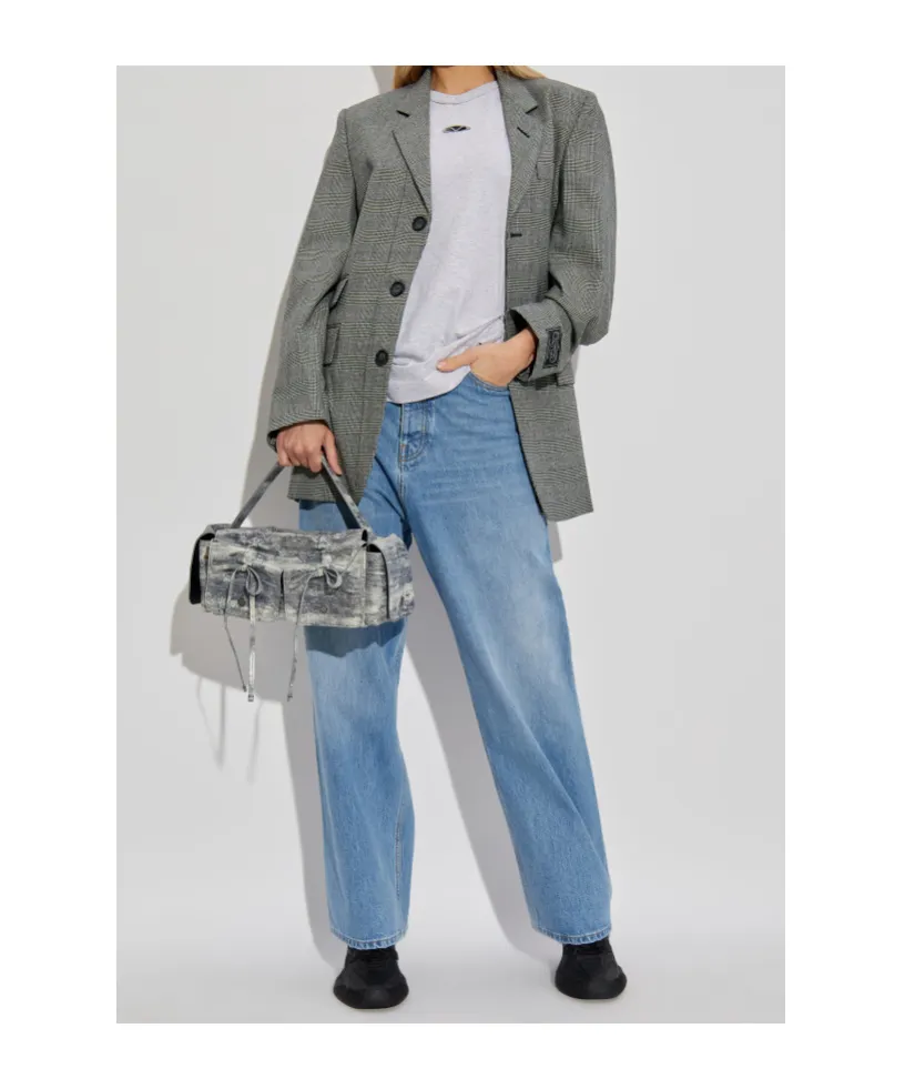 Check-Pattern Three-Button Blazer