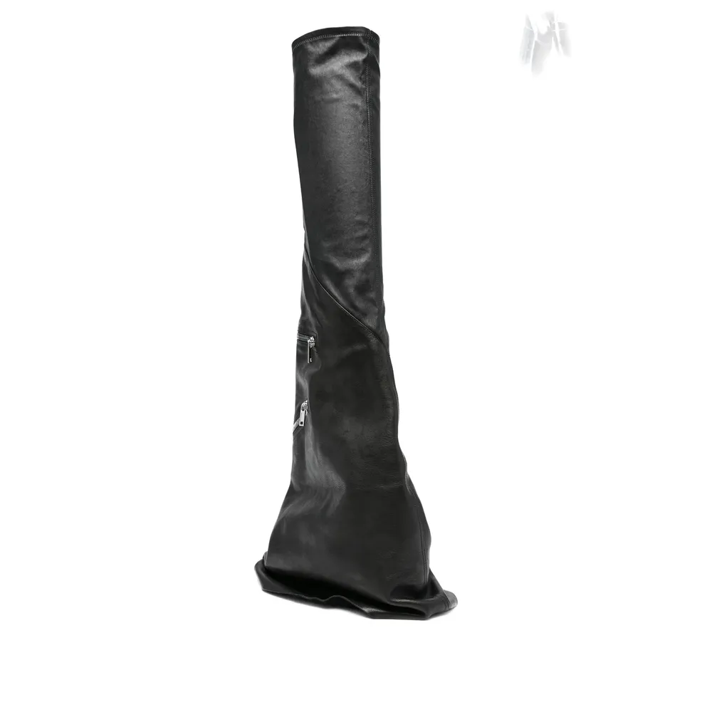 Cargo Fetish Sneaks Calf Leather Knee-High Boots
