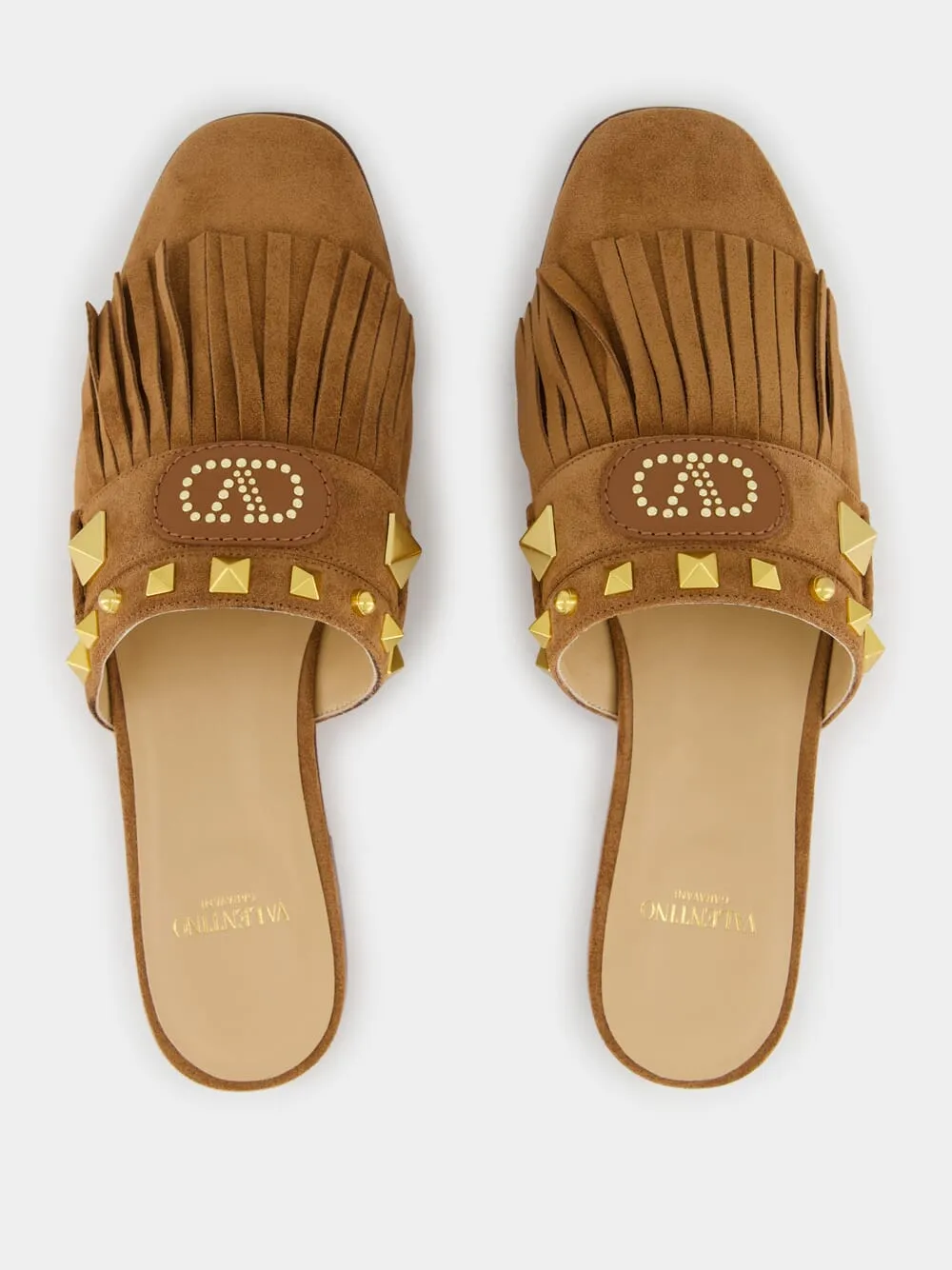 Plaster Caster Fringed Slide Mules