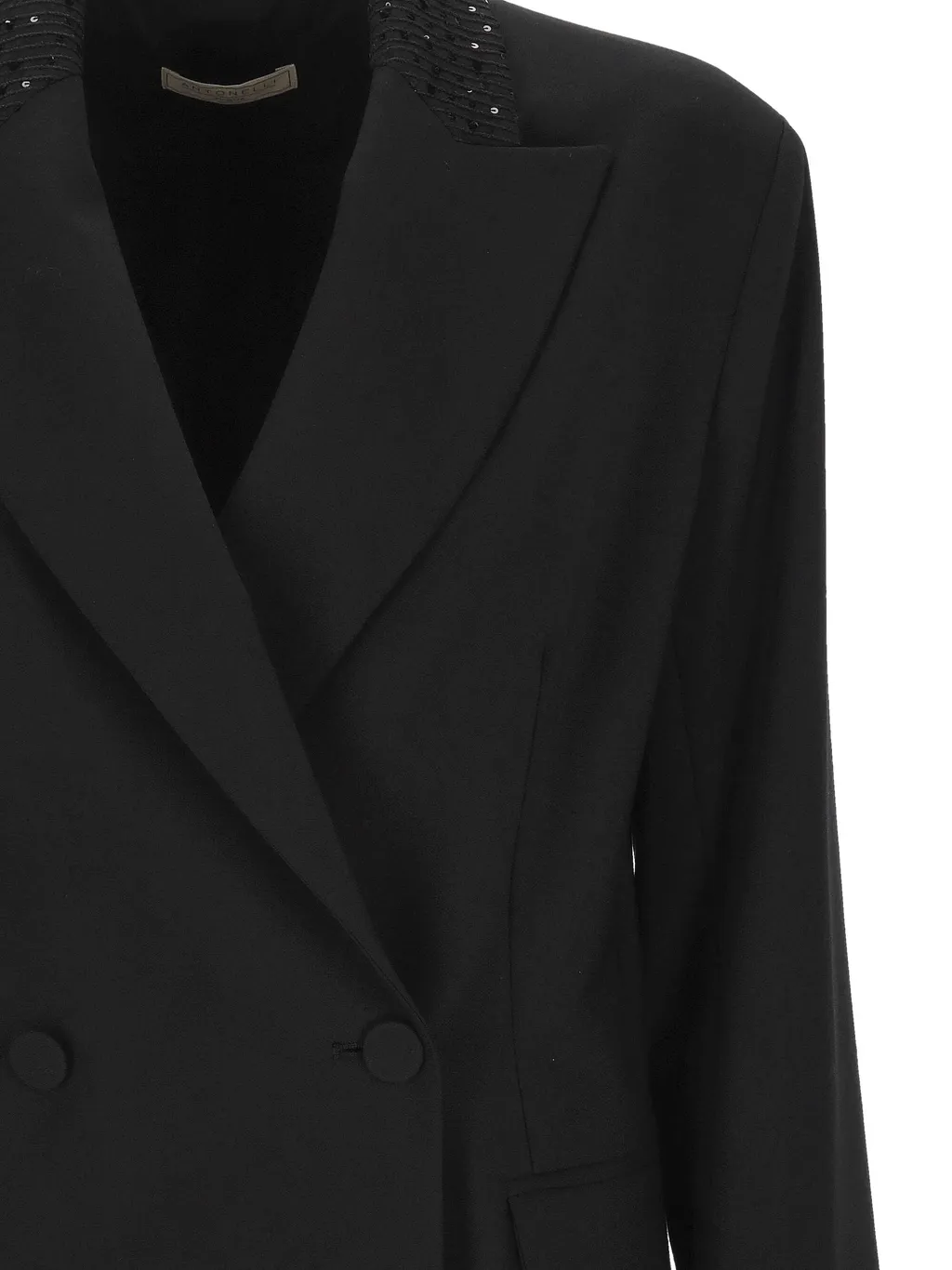 Antonelli Firenze Embellished Collar Double-Breasted Blazer
