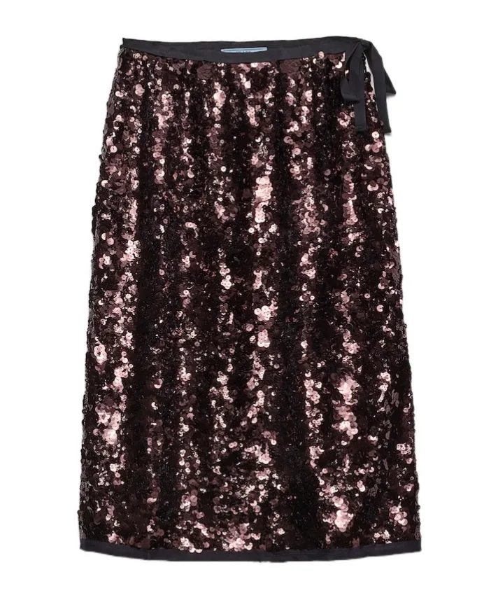 Embroidered Sequin Skirt