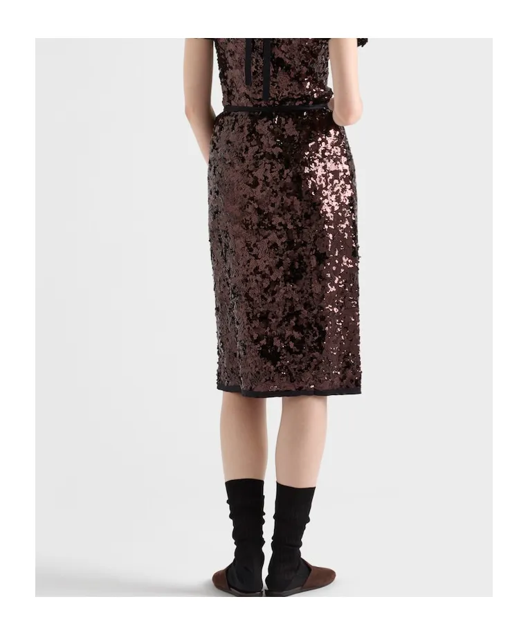 Embroidered Sequin Skirt