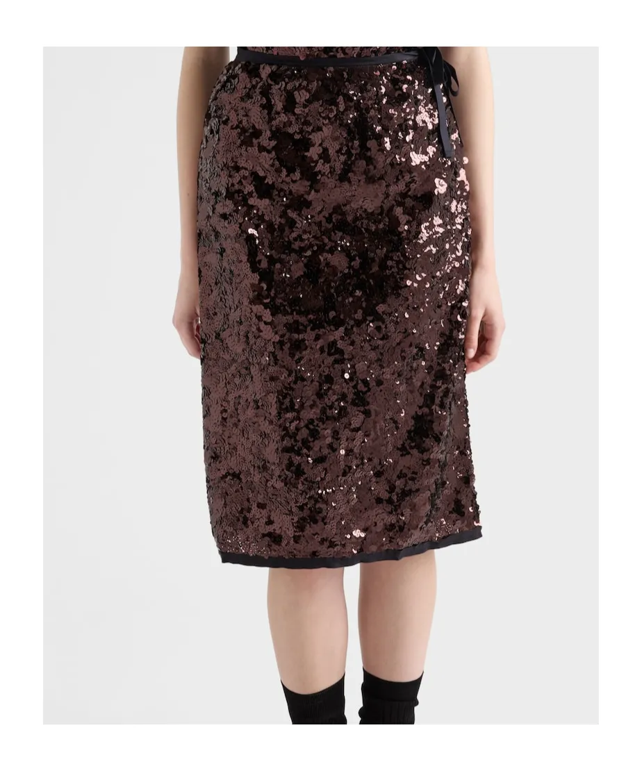 Embroidered Sequin Skirt